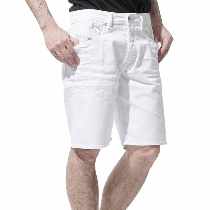 DIESEL BUSTSHORT 0689H Mens Shorts Denim Jeans Distressed Summer Beachwear White