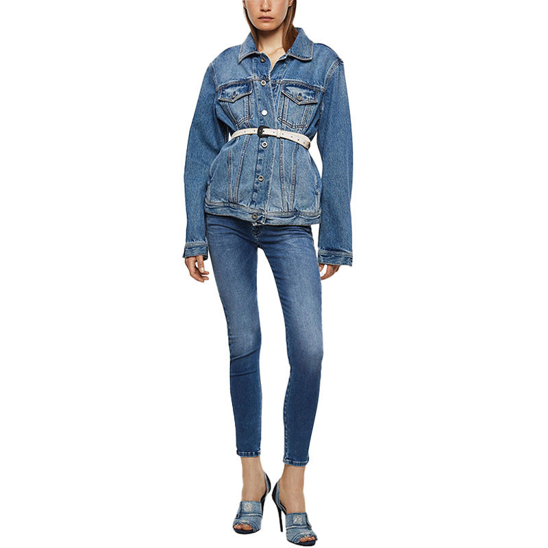 DIESEL SLANDY 084NM Womens Jeans Regular Slim Fit Stretchy Denim Blue Pants W29