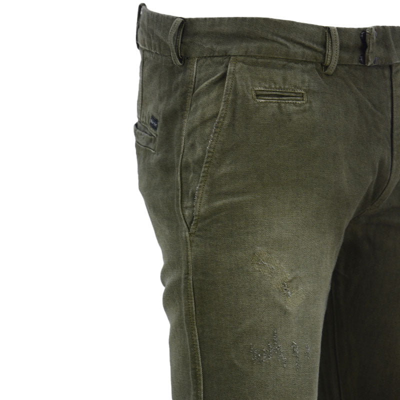 DIESEL CHI TIGHT 0836D Mens Denim Jeans Regular Fit Distress Casual Olive Pants