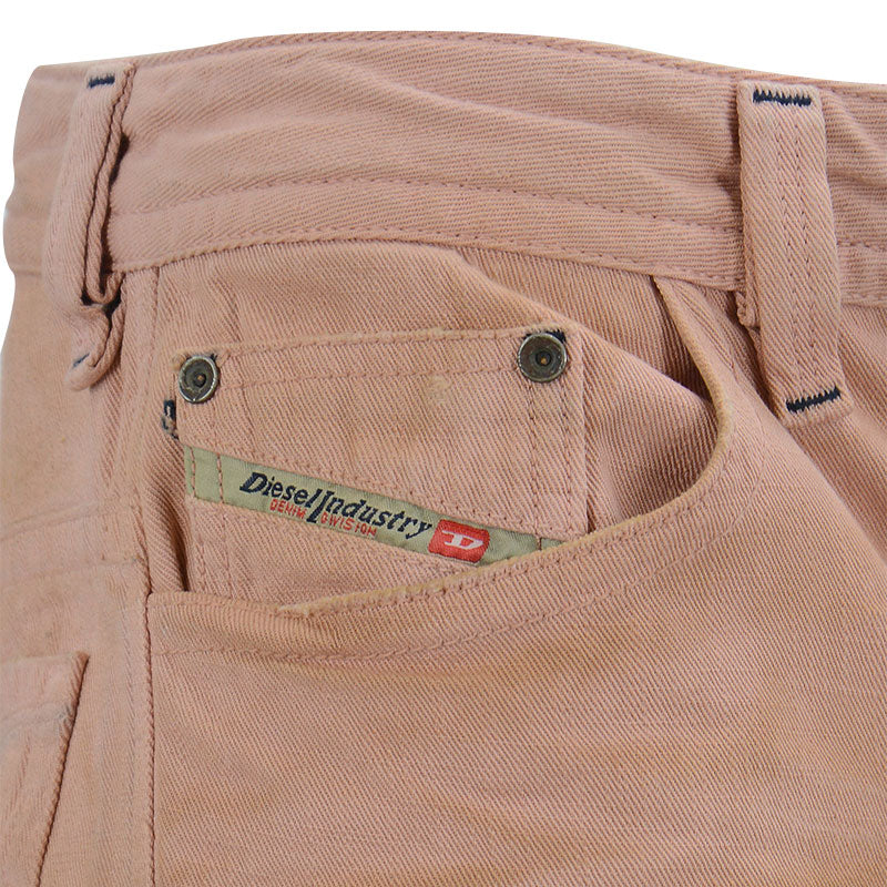 DIESEL THAVAR 0801D Mens Denim Jeans Regular Fit Trouser Casual Light Pink Pants