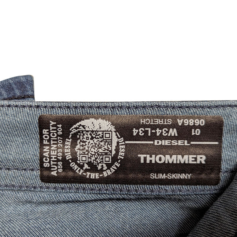 DIESEL THOMMER 0686A Mens Denim Jeans Stretch Casual Trouser Slim Fit Blue Pants