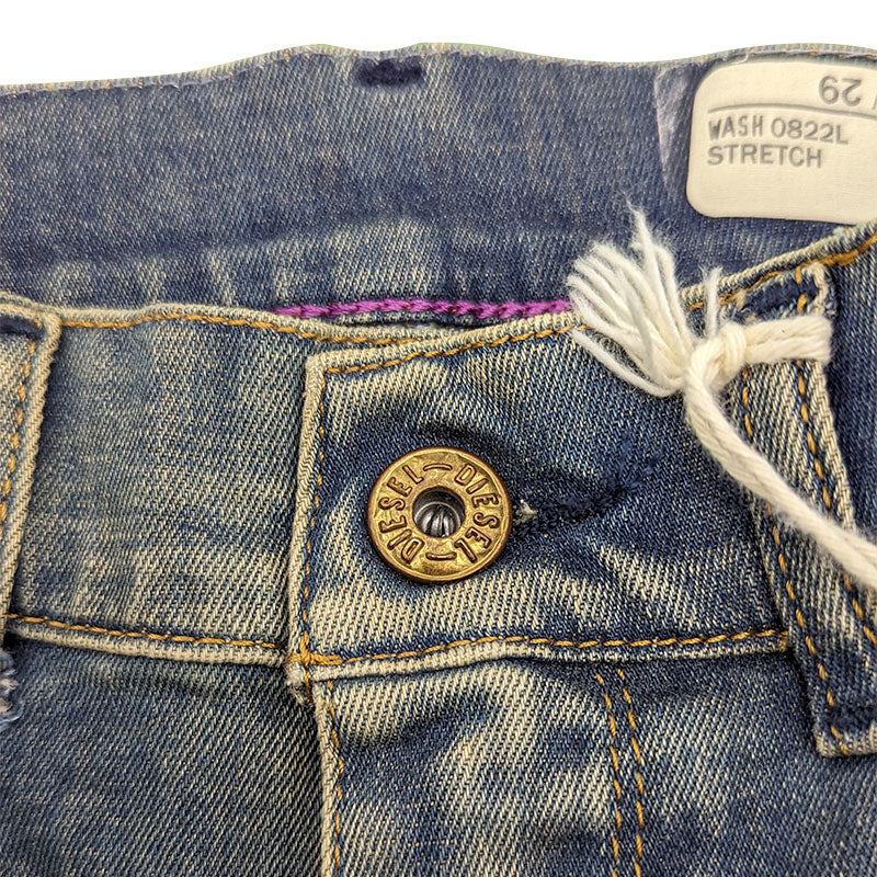 DIESEL Livier 0822L Womens Denim Jeans Tapered Leg Stretch Slim Fit Casual Pants