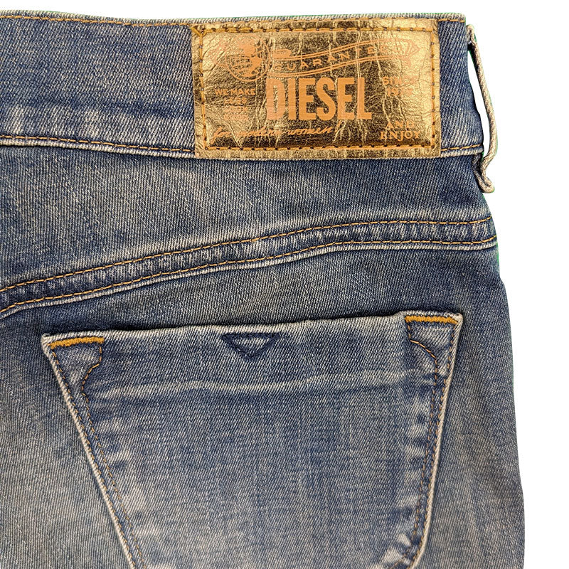DIESEL Livier 0822L Womens Denim Jeans Tapered Leg Stretch Slim Fit Casual Pants