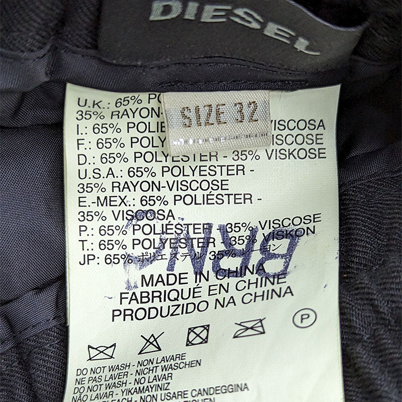 DIESEL P GESS 0GAGP Mens Trousers Regular Fit Casual Lightweight Black Pants W32