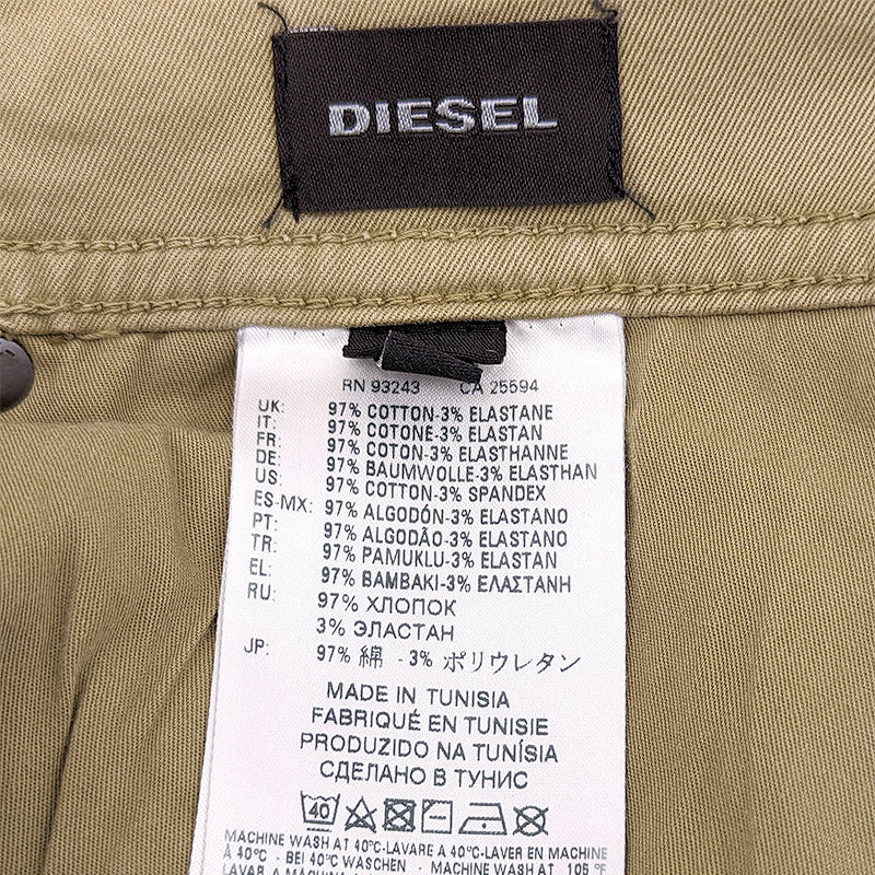 DIESEL TEPPHAR RJ0DA Mens Jeans Tapered Leg Casual Slim Fit Denim Beige Pant W30