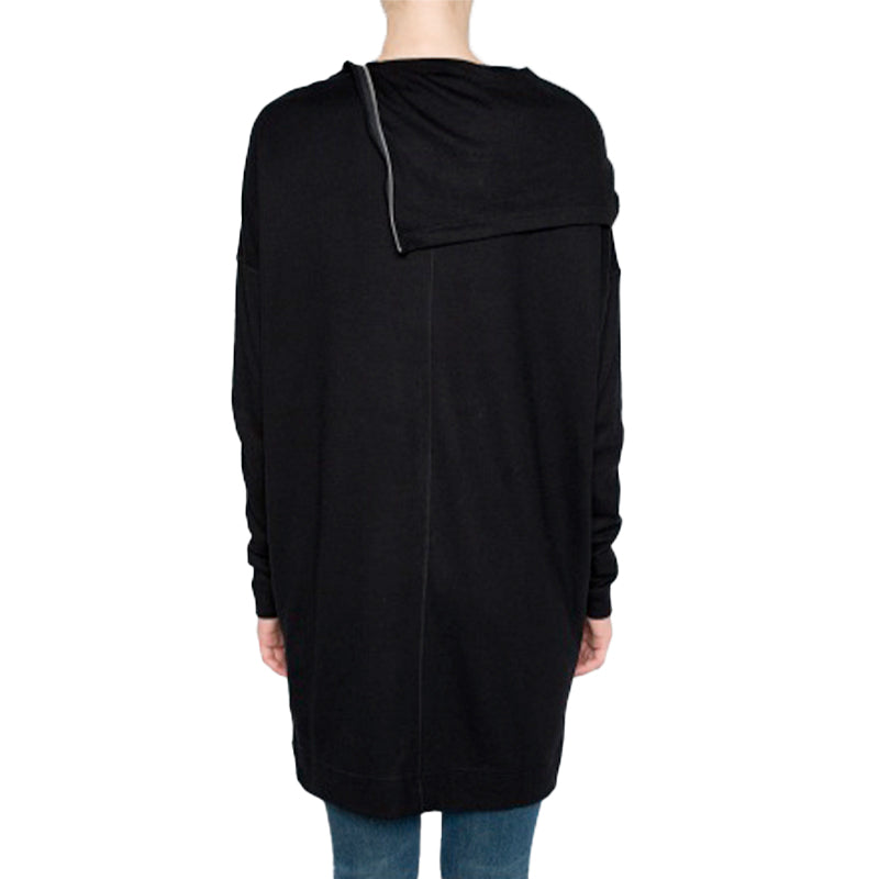 DIESEL D HAVAN ABITO Womens Boat Neck Top Long Sleeve Winter Black Long T-Shirts