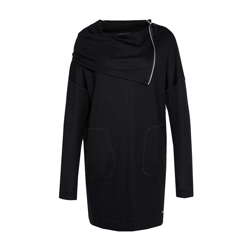 DIESEL D HAVAN ABITO Womens Boat Neck Top Long Sleeve Winter Black Long T-Shirts