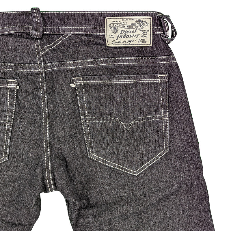 DIESEL THAVAR R00G5 Mens Denim Jeans Regular Fit Stretch Casual Pants Black NEW