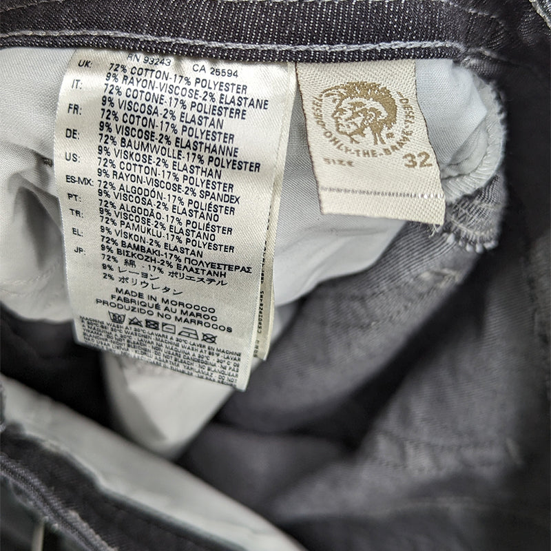 DIESEL THAVAR R00G5 Mens Denim Jeans Regular Fit Stretch Casual Pants Black NEW