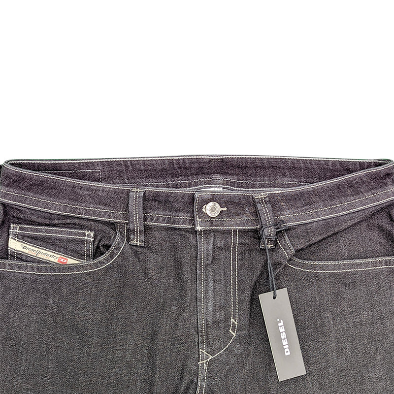 DIESEL THAVAR R00G5 Mens Denim Jeans Regular Fit Stretch Casual Pants Black NEW