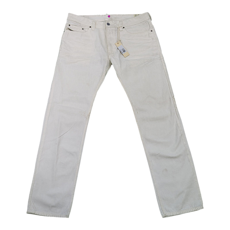 DIESEL SAFADO 0RD18 Mens Jeans Straight Leg Casual Regular Fit White Denim Pants
