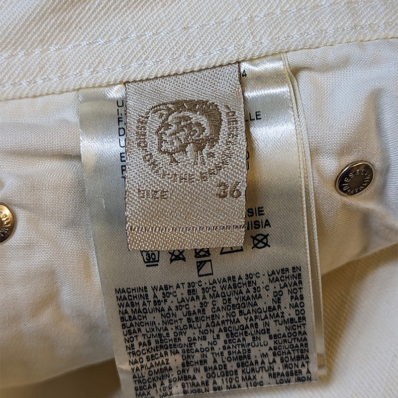 DIESEL SAFADO 0RD18 Mens Jeans Straight Leg Casual Regular Fit White Denim Pants