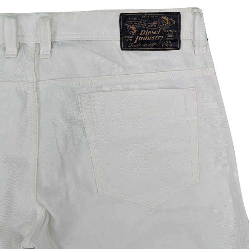 DIESEL SAFADO 0RD18 Mens Jeans Straight Leg Casual Regular Fit White Denim Pants