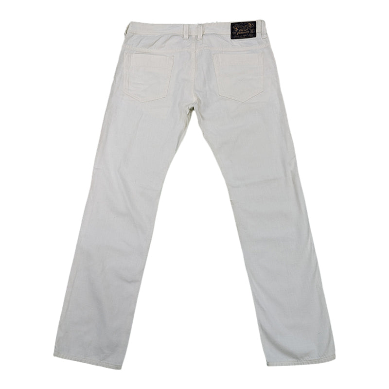 DIESEL SAFADO 0RD18 Mens Jeans Straight Leg Casual Regular Fit White Denim Pants