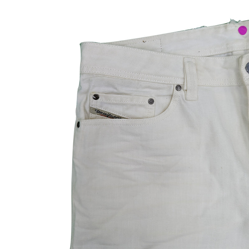 DIESEL SAFADO 0RD18 Mens Jeans Straight Leg Casual Regular Fit White Denim Pants