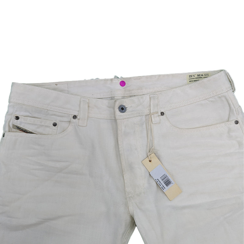 DIESEL SAFADO 0RD18 Mens Jeans Straight Leg Casual Regular Fit White Denim Pants