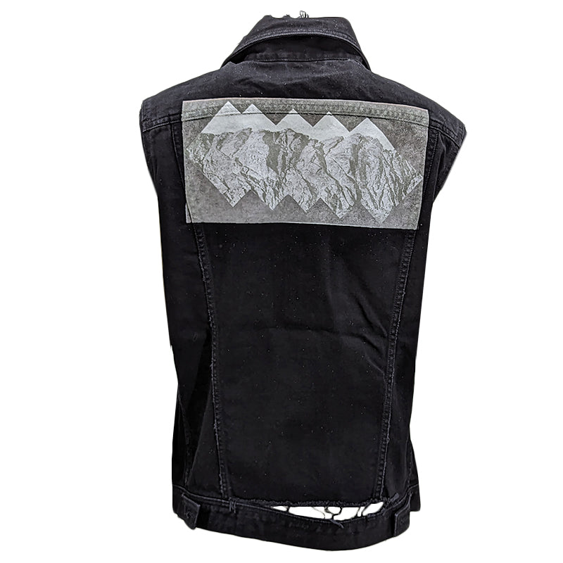 DIESEL Mens Denim Vest Ripped Sleeveless Trucker Biker Jacket Gilet Waistcoat S