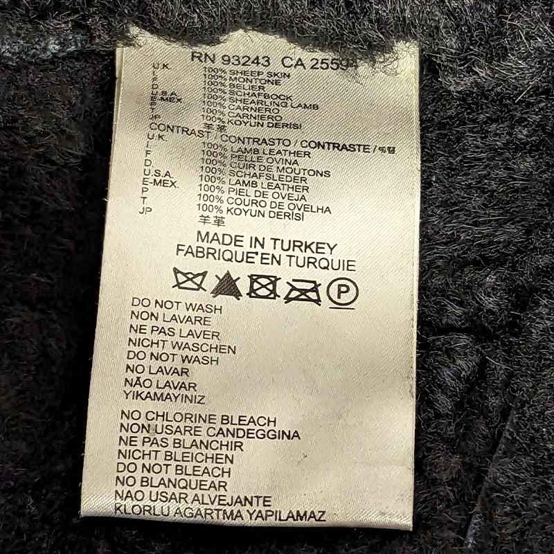 DIESEL Mens Fur Leather Jackets Fleece Sherpa Lined Collared Warm Winter Outwear