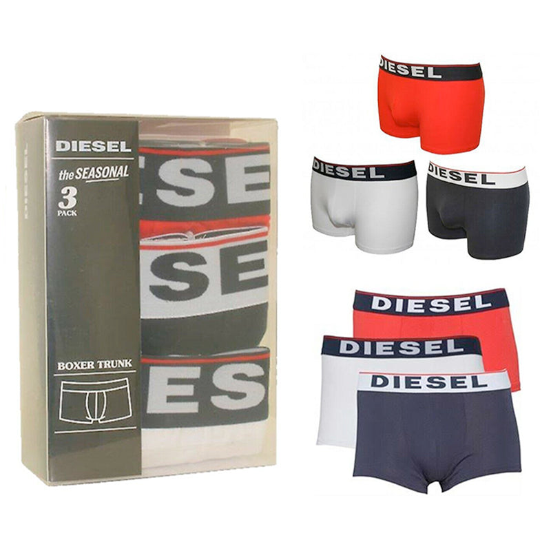 DIESEL Mens Boxer Trunks Cotton Shorts 3 Pack Soft High Quality Underwear GIFT