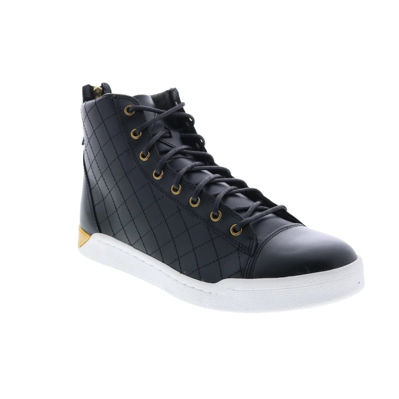 DIESEL TEMPUS DIAMOND Mens Sneakers Black Leather Lace up High Neck Trainers NEW
