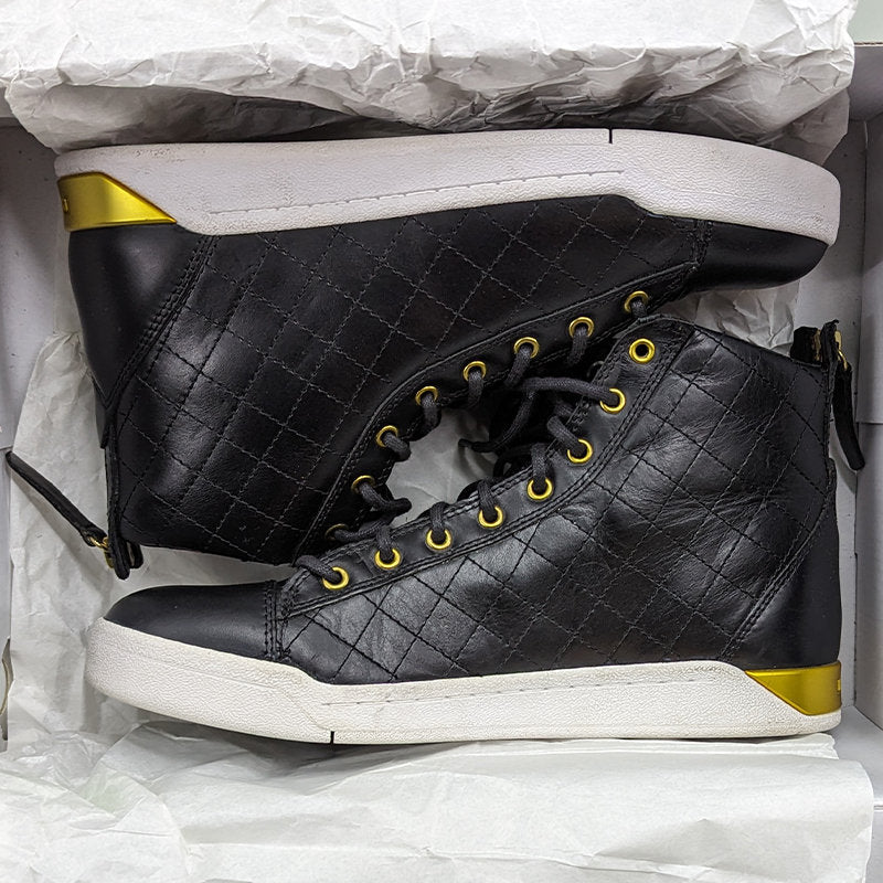 DIESEL TEMPUS DIAMOND Mens Sneakers Black Leather Lace up High Neck Trainers NEW