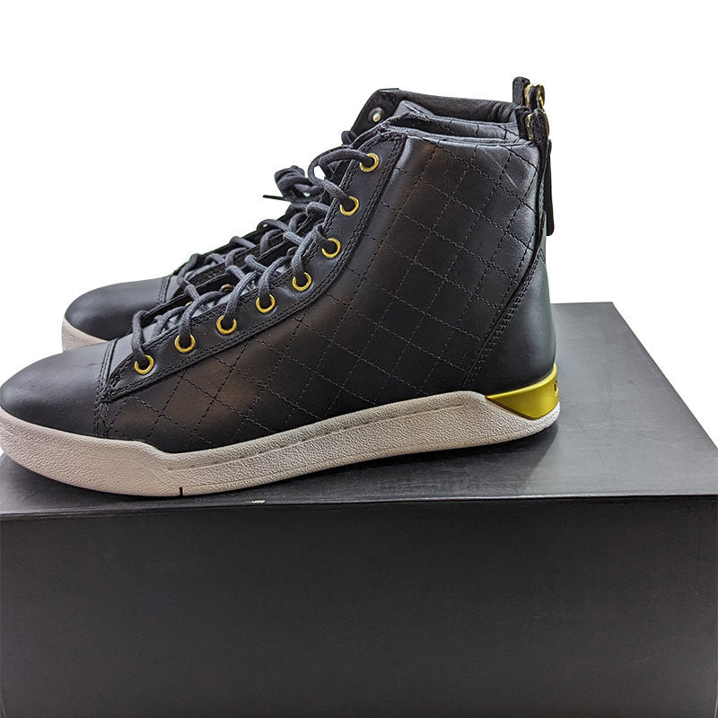 DIESEL TEMPUS DIAMOND Mens Sneakers Black Leather Lace up High Neck Trainers NEW