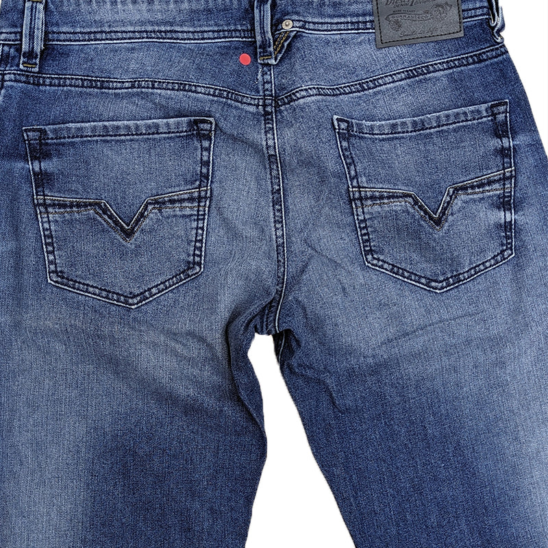 DIESEL LARKEE 0853P Mens Denim Jeans Regular Fit Faded Trouser Blue Casual Pants