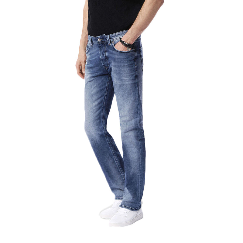 DIESEL LARKEE 0853P Mens Denim Jeans Regular Fit Faded Trouser Blue Casual Pants