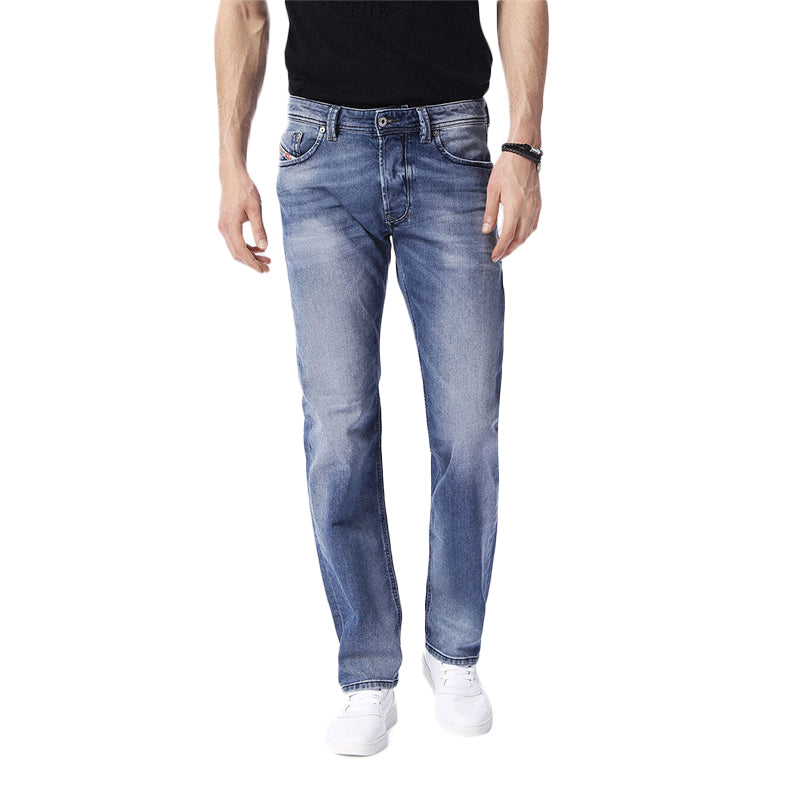 DIESEL LARKEE 0853P Mens Denim Jeans Regular Fit Faded Trouser Blue Casual Pants