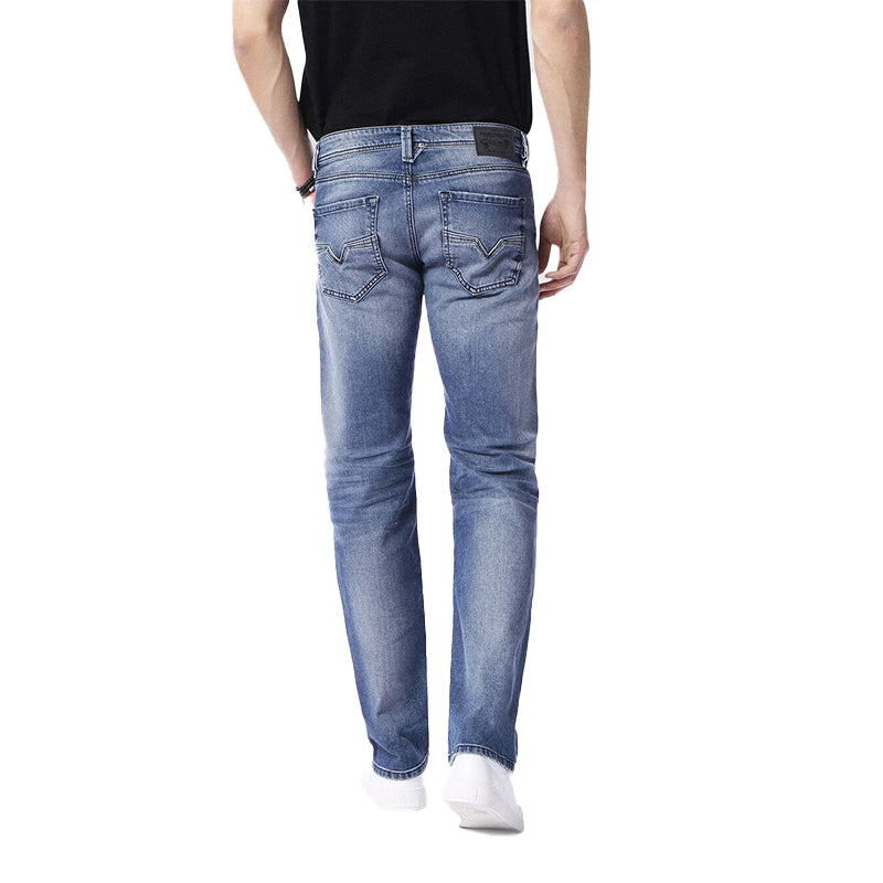 DIESEL LARKEE 0853P Mens Denim Jeans Regular Fit Faded Trouser Blue Casual Pants
