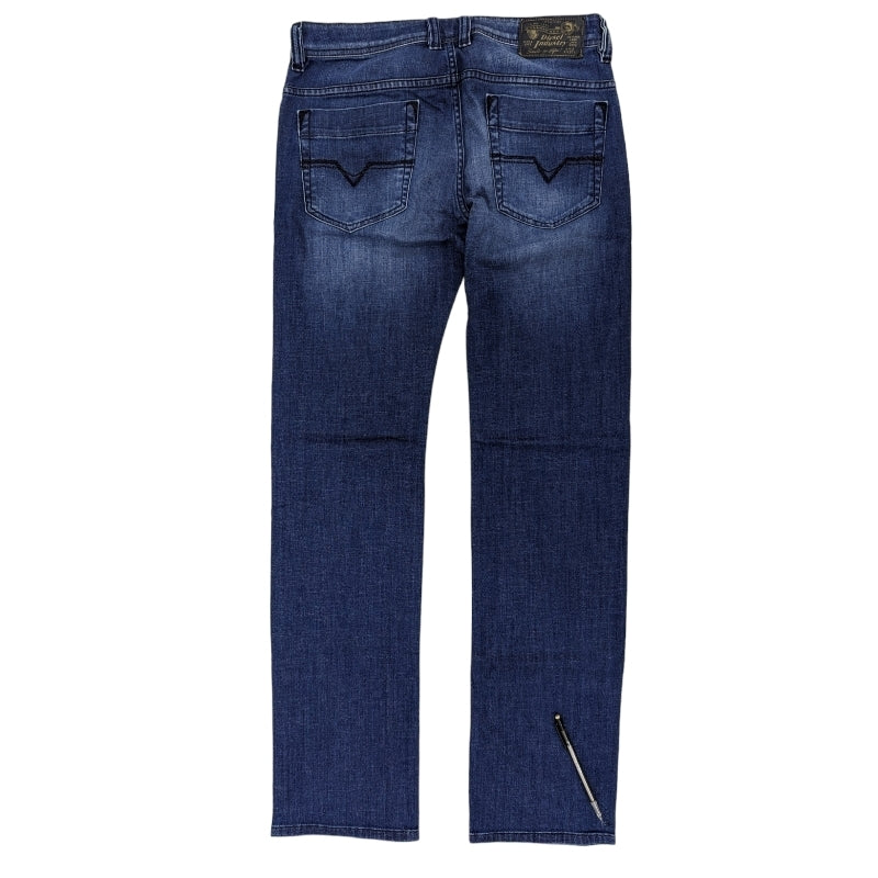 DIESEL SAFADO R1T88 Mens Denim Jeans Regular Slim Fit Straight Casual Blue Pants