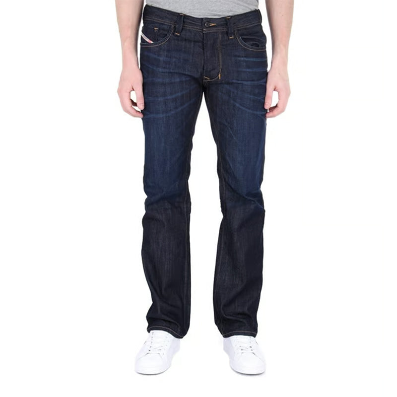 DIESEL LARKEE 0806W Mens Denim Jeans Regular Fit Trouser Straight Leg Blue Pants