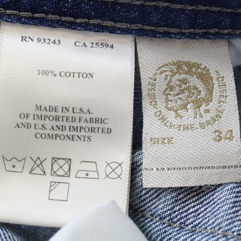 DIESEL ZATHAN 0RZ49 Mens Denim Jeans Regular Bootcut Fit Blue Casual Pants W40