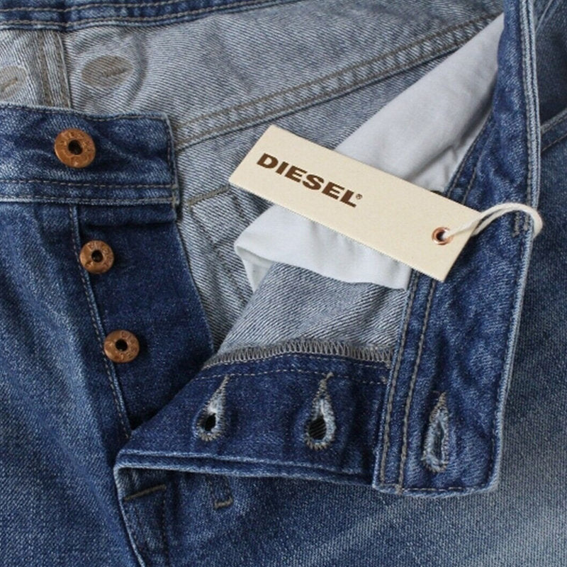 DIESEL ZATHAN 0RZ49 Mens Denim Jeans Regular Bootcut Fit Blue Casual Pants W40