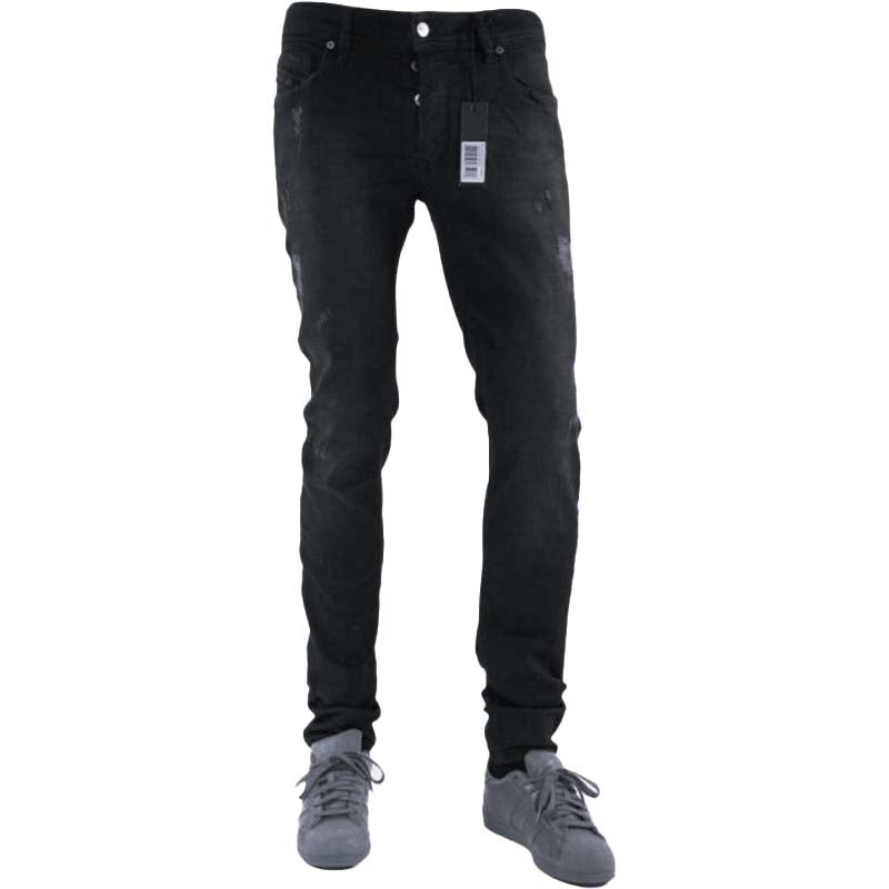 DIESEL SLEENKER 0685N Mens Jeans Distressed Stretch Slim Skinny Black Pants