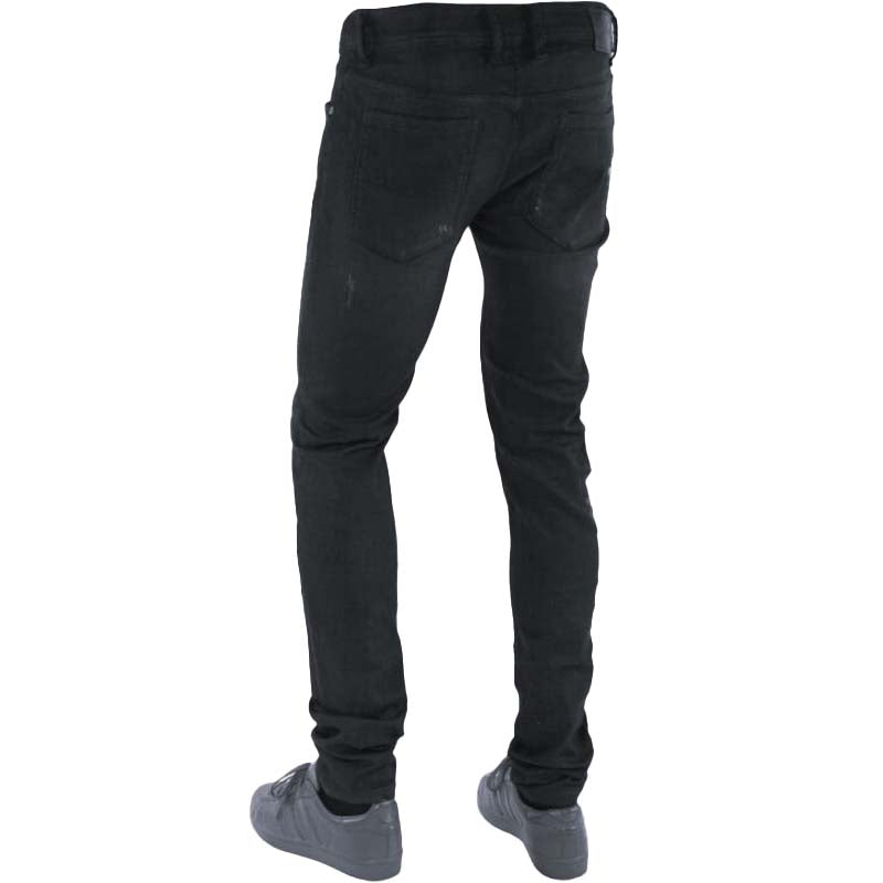 DIESEL SLEENKER 0685N Mens Jeans Distressed Stretch Slim Skinny Black Pants