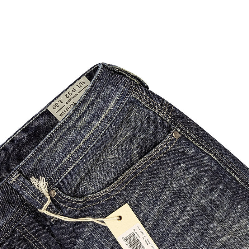 DIESEL THANAZ 0RZ31 Mens Denim Jeans Tapered Leg Casual Cotton Pants Dark Blue