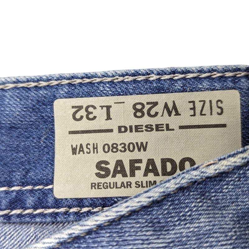 DIESEL SAFADO 0830W Mens Denim Jeans Regular Slim Fit Straight Leg Casual Pants