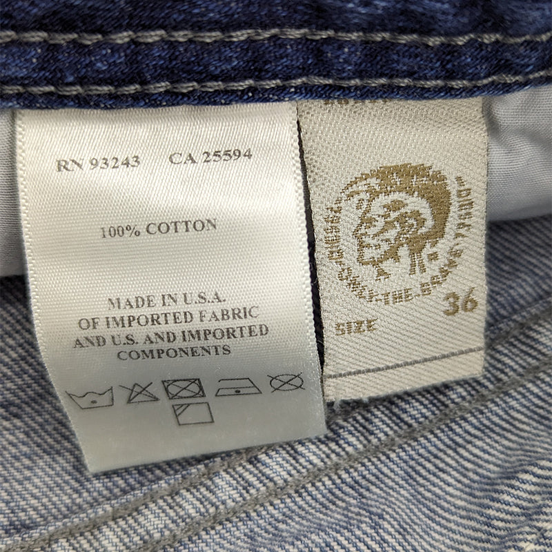 DIESEL ZATHAN 0RZ49 Mens Denim Jeans Regular Fit Bootcut Leg Blue Casual Pants