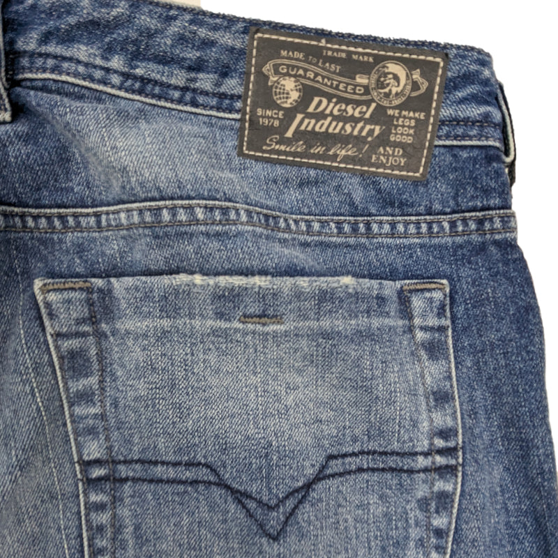 DIESEL ZATHAN 0RZ49 Mens Denim Jeans Regular Fit Bootcut Leg Blue Casual Pants