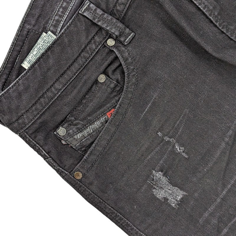 DIESEL THAVAR 0679F Mens Denim Jeans Tapered Leg Slim Fit Cotton Pants Black W34