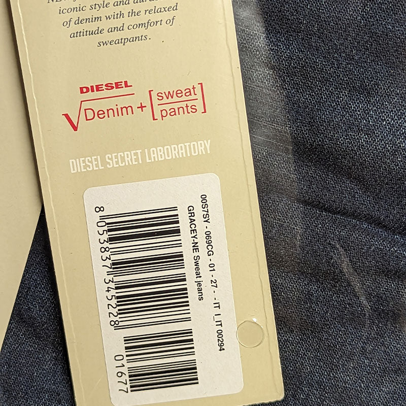 DIESEL GRACEY NE 069CG Womens Denim Jogg Jeans Skinny Leg Casual Sweat Pants New