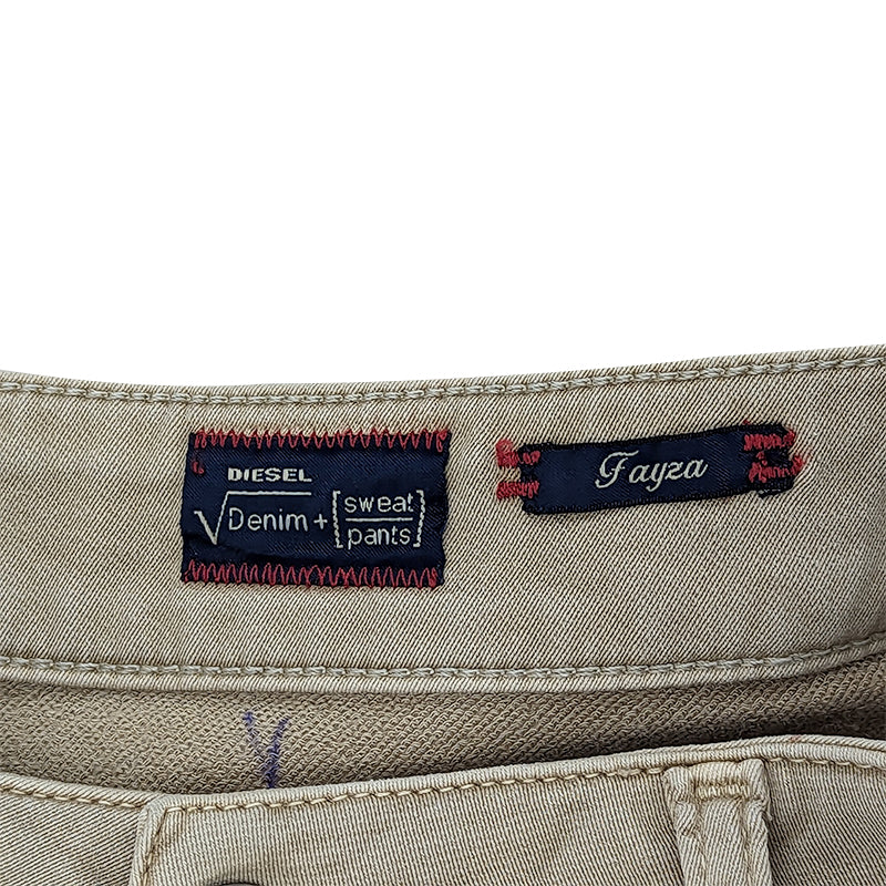 DIESEL FAYZA NE 0666A Womens Jogg Jeans Regular Fit Sweat Denim Pants Beige W27