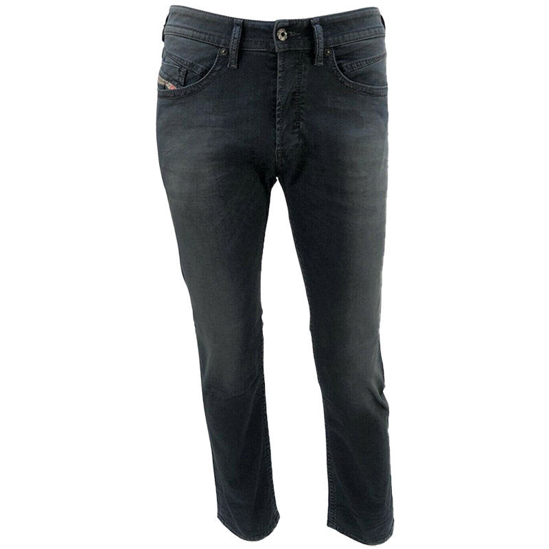 DIESEL AKEE 0681H Mens Denim Jeans Regular Slim Tapered Stretch Dark Blue Pants
