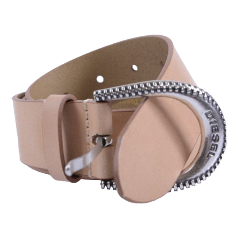 DIESEL B TEXA Womens Genuine Cow Leather Belt Buckle Waist Casual 85 CM Brown
