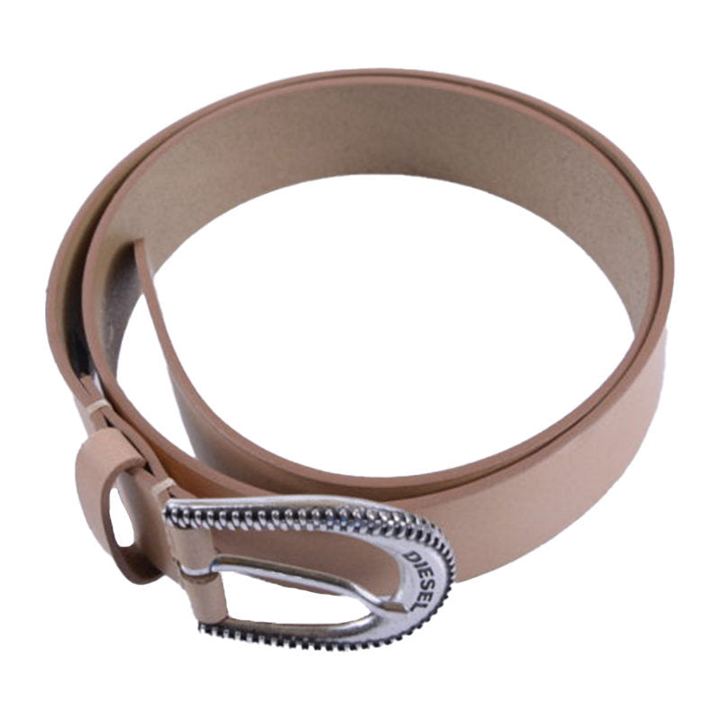 DIESEL B TEXA Womens Genuine Cow Leather Belt Buckle Waist Casual 85 CM Brown