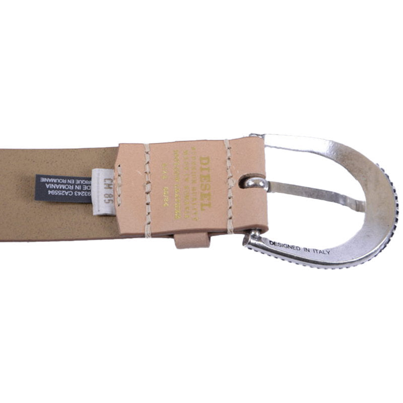 DIESEL B TEXA Womens Genuine Cow Leather Belt Buckle Waist Casual 85 CM Brown