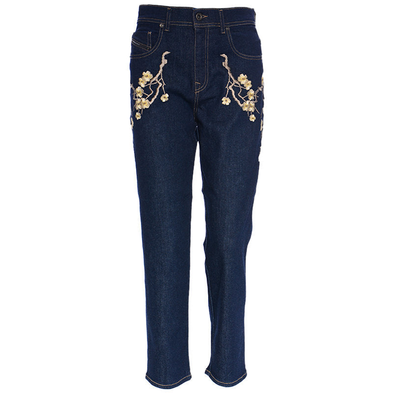 DIESEL BLACK GOLD TYPE 1799 BG8YL Womens Denim Jeans Embroidery Blue Pant Italy