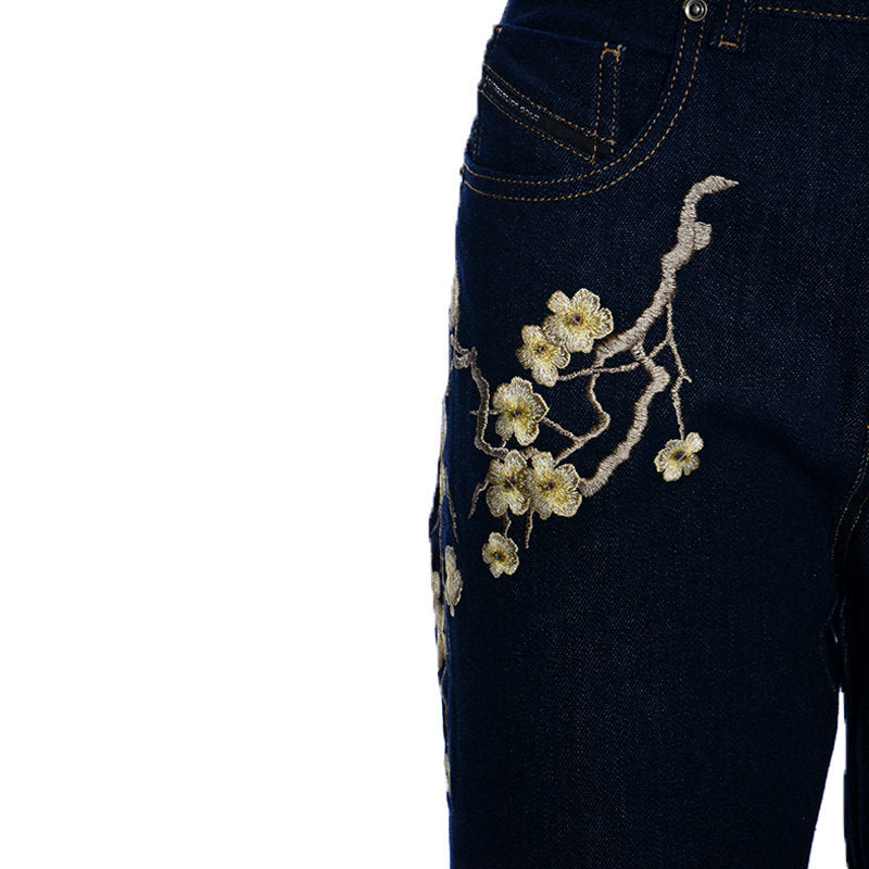 DIESEL BLACK GOLD TYPE 1799 BG8YL Womens Denim Jeans Embroidery Blue Pant Italy