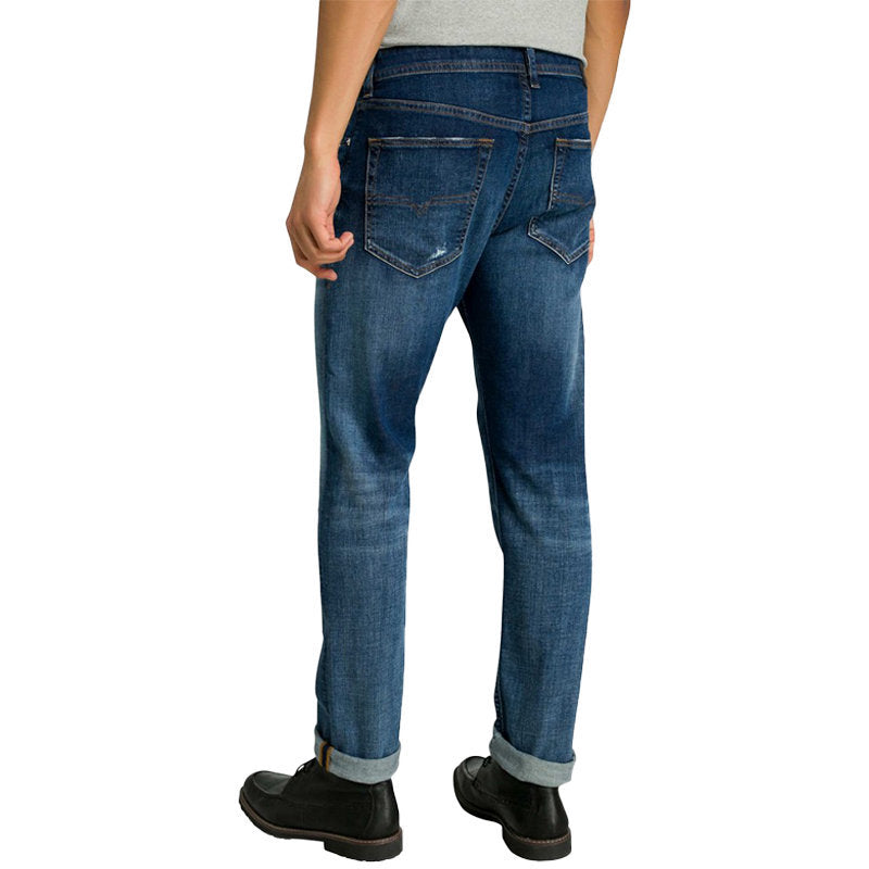 DIESEL BUSTER R4TW8 Mens Denim Jeans Regular Slim Fit Tapered Distressed Ripped